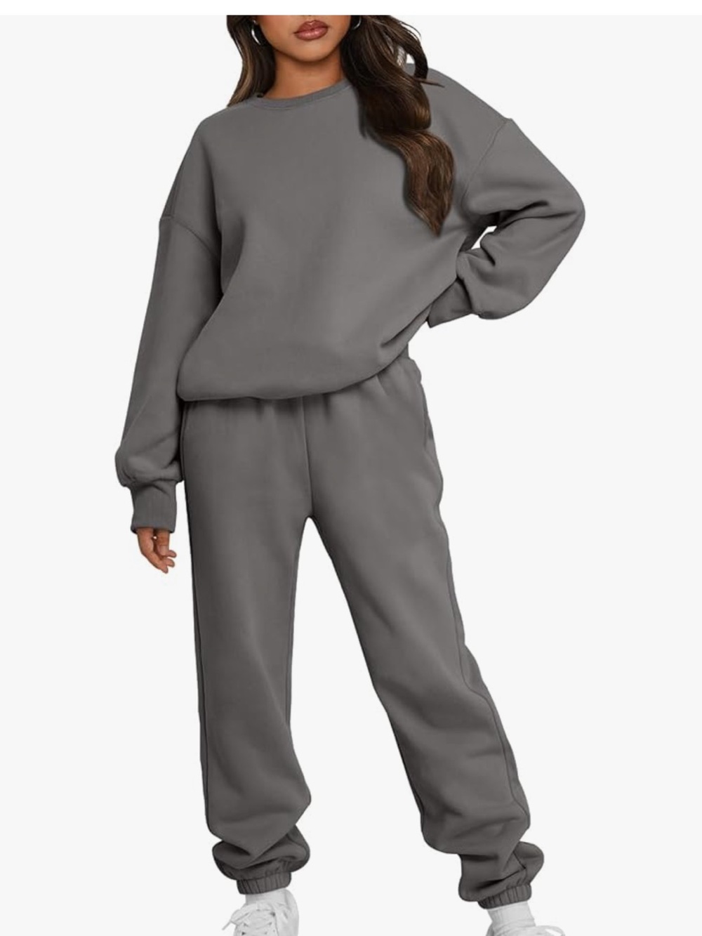New oversized Matching sweatsuit (sweatshirt and joggers) medium grey size large